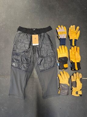 NEW Flylow 3/4 Puffer Pant + 3 Pairs of Gloves